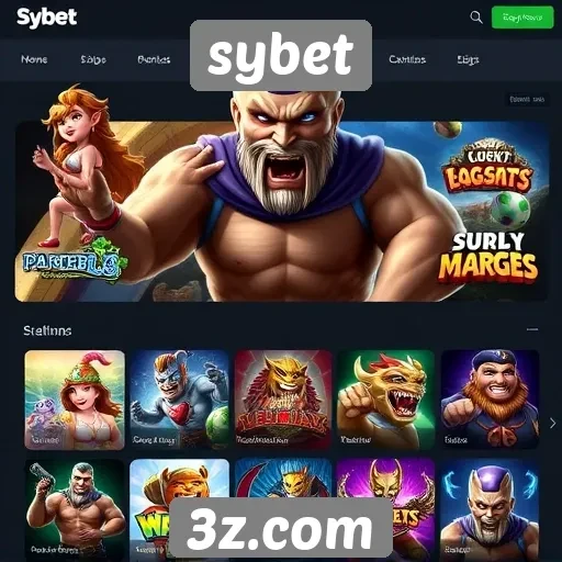 Visão geral dos jogos disponíveis no site sybet