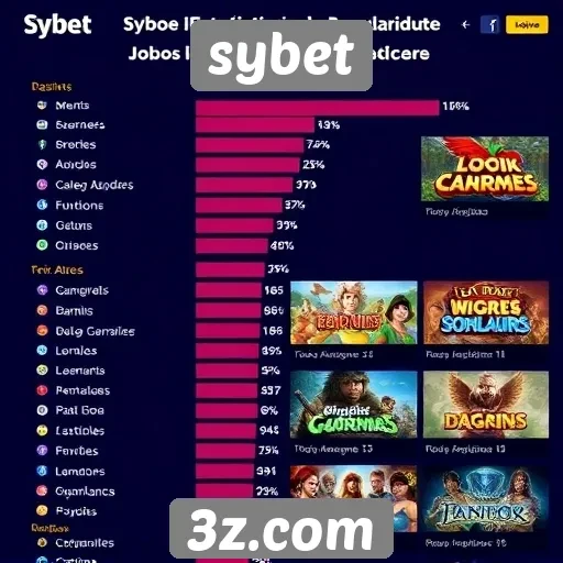 Estatísticas de popularidade dos jogos no site sybet